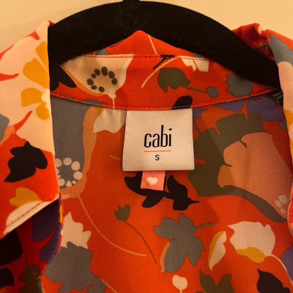 Cabi Replay Top Orange with Flowers - Picture 6 of 7